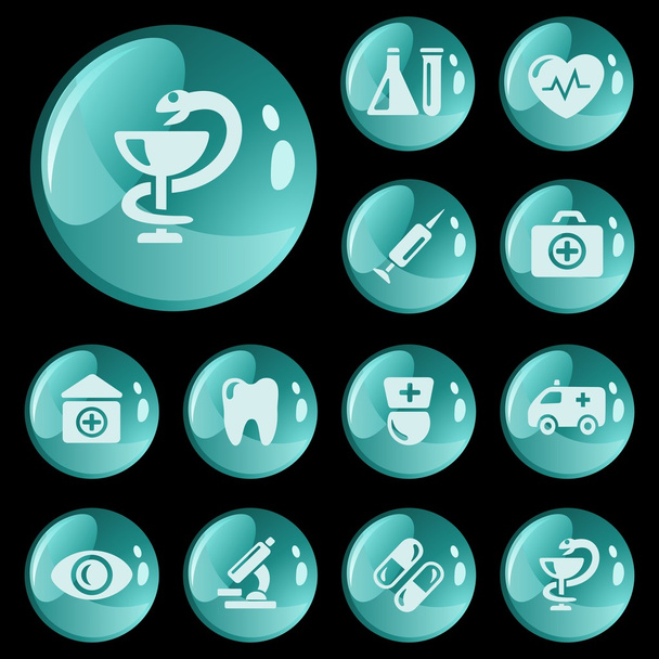 Medical buttons - Vector, Image