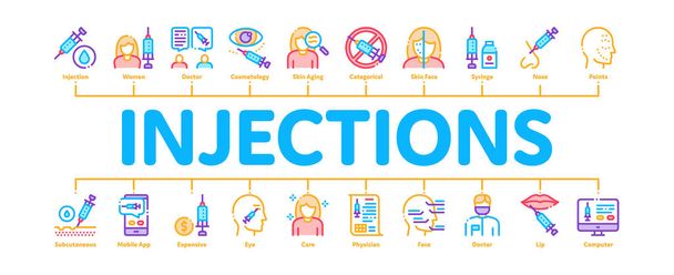Injektionen minimaler infografischer Banner-Vektor - Vektor, Bild