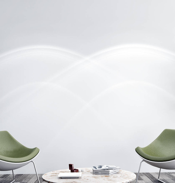 gran lujo moderno mínimo luminoso interiores habitación mockup illustr
 - Foto, Imagen