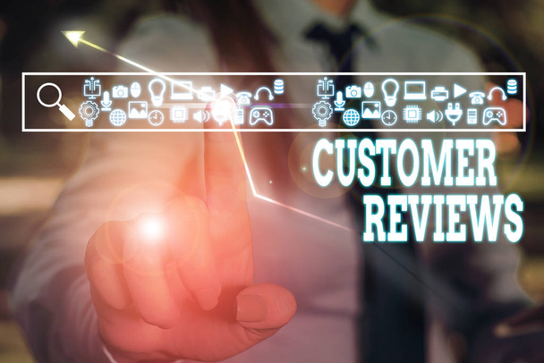 Text sign showing Customer Reviews. Conceptual photo review of a product or service made by a customer. - Foto, Imagem