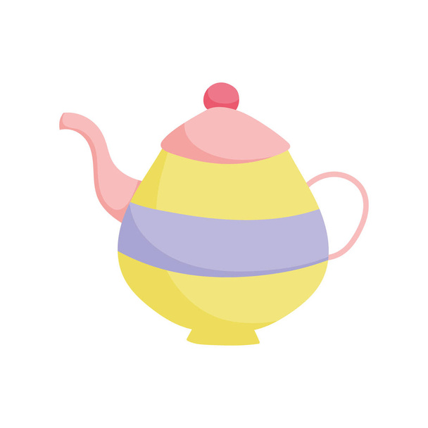 teapot cerámica mandos icono objeto - Vector, Imagen