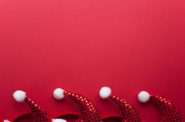 Christmas Red Headbands With Santa Claus Hat - Zdjęcie, obraz