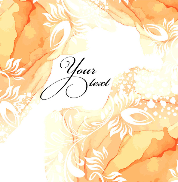 A gentle background of flowers and stains of paint. Vector illustration - Vector, imagen