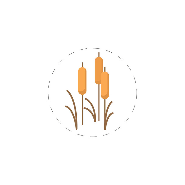 Reed colored flat icon for mobile concept and web apps design
. - Вектор,изображение