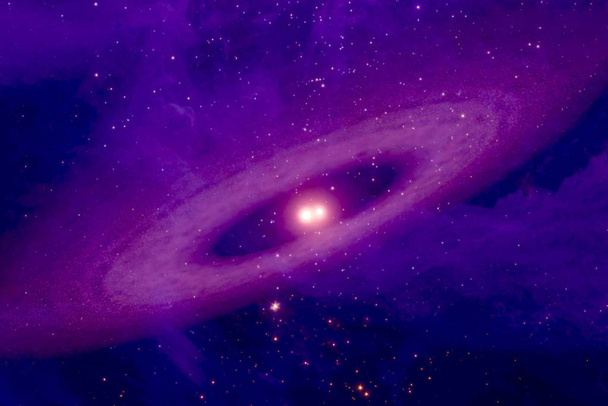 Dubbele ster in de ruimte. Elementen van deze afbeelding geleverd door Nasa - Foto, afbeelding