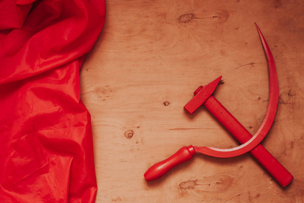 vörös sarló és kalapács kommunizmus Ussr Oroszország forradalom - Fotó, kép