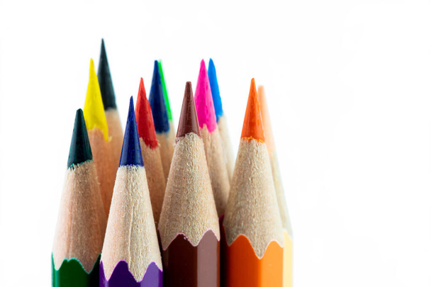 Renkli kalemlerin bir görüntüsü - Fotoğraf, Görsel