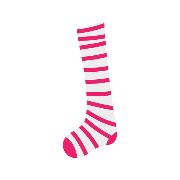 Boldog karácsonyt ünneplés csíkok hosszú zokni - Vektor, kép