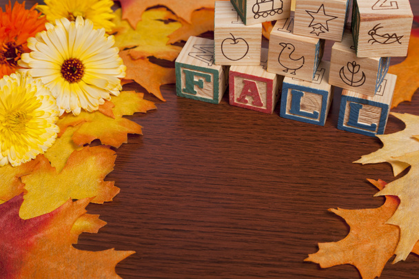 marco de otoño con hojas - Foto, imagen