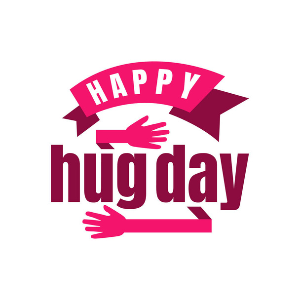 Happy Hug Day letter Vector Illustration. the days of huges symb - Vecteur, image
