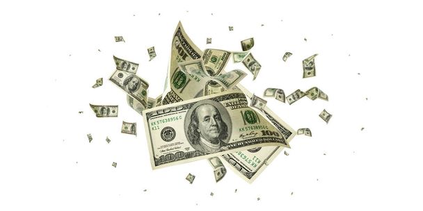 Money background. Hundred dollars of America. Usd cash money fal - Photo, Image