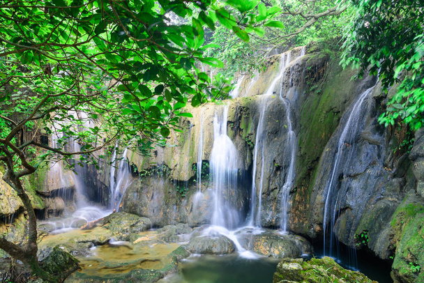 Árboles maduros y cascadas lechosas en la cascada Thac Voi, Thanh Hoa, Vietnam
 - Foto, Imagen