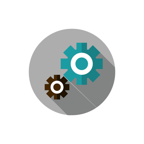 setting gears work business strategy icon block shadow - Vektori, kuva
