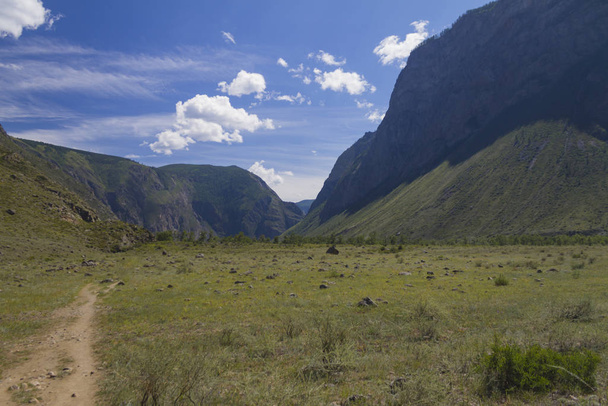 Panoramic view of a mountain valley, summer day - Valokuva, kuva