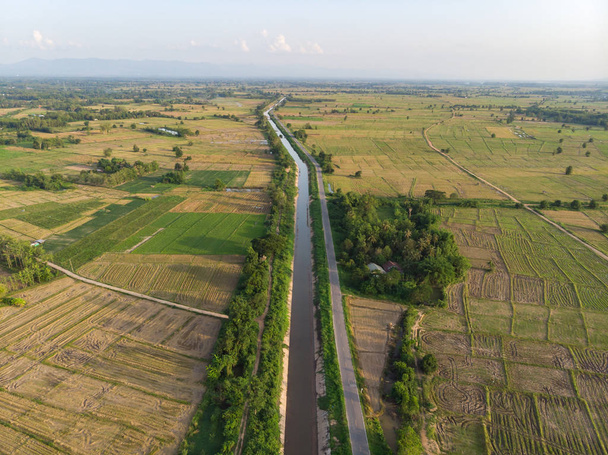 Agriculture canal with river tunnel in the evening - Photo, Image