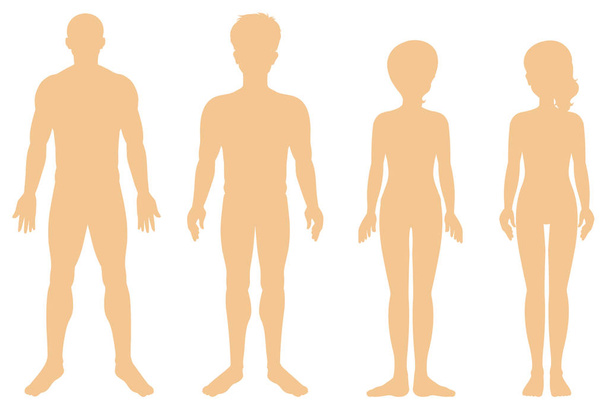 Silhouette di diversi umani su sfondo bianco
 - Vettoriali, immagini