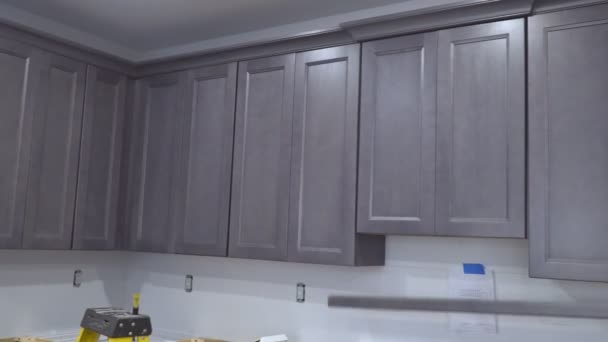 Mejora del hogar Cocina Remodelación vista instalada en una nueva cocina - Metraje, vídeo