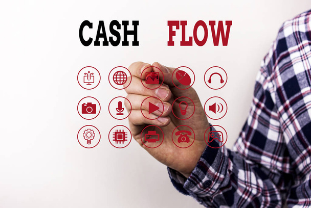 Conceptual hand writing showing Cash Flow. Business photo text Movement of the money in and out affecting the liquidity. - Photo, Image