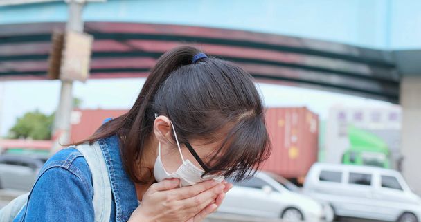 woman feel sick and cough - Фото, изображение