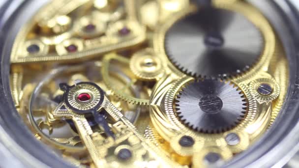 古い時計の古いクロノグラフ時計の時計の手を動作するメカニズム - 映像、動画