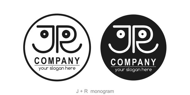 Letter JR logo or monogram. blank for business card. For your business. Vector sign. - Vector, Image