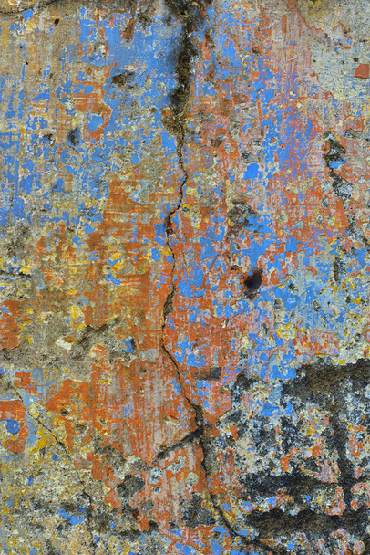 Παλιός τοίχος πλυσίματος ασβέστη με ραγισμένη επιφάνεια Οριζόντια κενή βάση Grunge. - Φωτογραφία, εικόνα