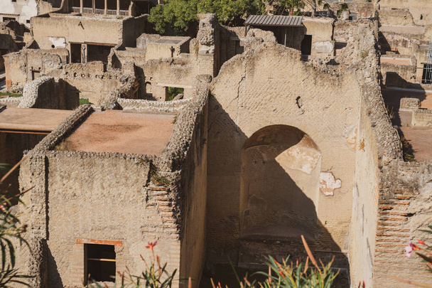 Ruins of Herculaneum, which was covered by volcanic dust after V - Photo, Image