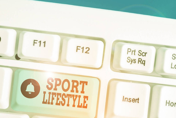 Writing note showing Sport Lifestyle. Business photo showcasing athletic lifestyle to get healthy and full of happiness. - Fotoğraf, Görsel