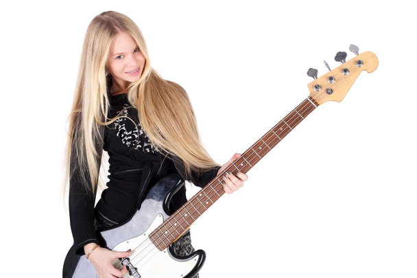 Girl with the electric guitar - Φωτογραφία, εικόνα