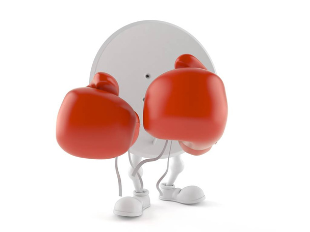 Satellite dish character with boxing gloves - Photo, Image