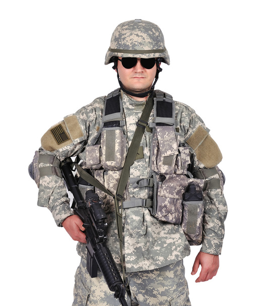 US soldier with rifle - Φωτογραφία, εικόνα