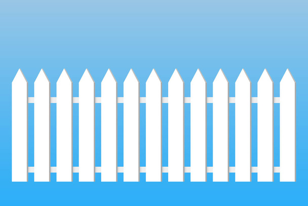 Wooden fence and on blue background. Vector illustration. - ベクター画像