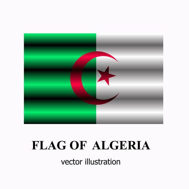 Яскравий прапор з прапором Алжиру. Векторний приклад. - Вектор, зображення
