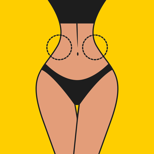 girl with thin waist - Vector, Image