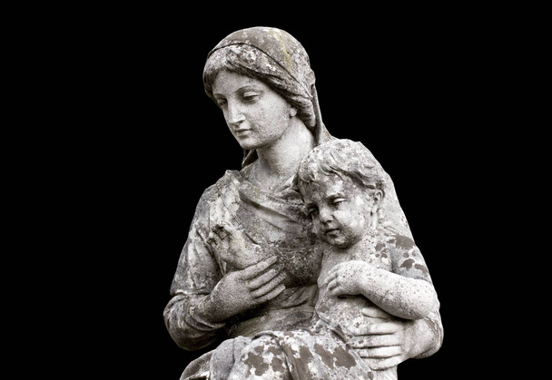 聖母マリアはイエス・キリストの手に持っています - 写真・画像