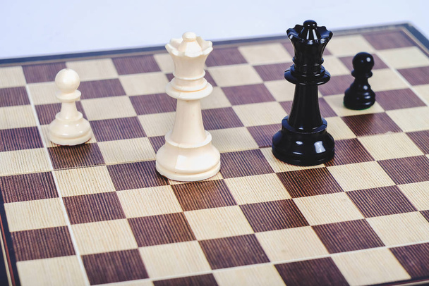 chess figure on board game concept for competition and strategy. - Foto, Imagen