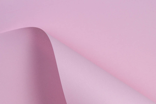 Soyut geometrik şekil pastel pembe renkli kağıt arka plan - Fotoğraf, Görsel