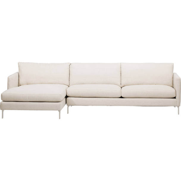 John Lewis & Partners Bailey RHF Chaise End Sofa Bed, A luxury sofa inspired by Italian design, Amalfi has leather upholstery with white background - Φωτογραφία, εικόνα