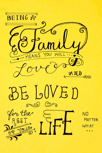 Family Quote Wording Calligraphy - Foto, immagini