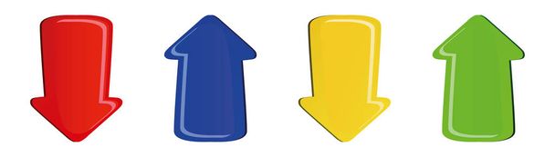 Flechas: conjunto de flechas de logotipo vectorial colorido aislado sobre fondo blanco. Diseño del logotipo de Flechas
. - Vector, imagen