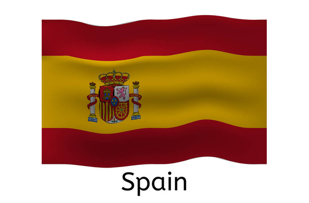 Ισπανική σημαία εικονίδιο, Ισπανία χώρα εικονογράφηση διάνυσμα - Διάνυσμα, εικόνα