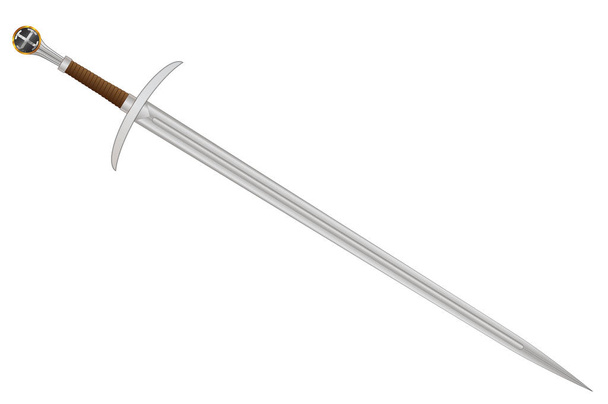 Templar Sword Isolated On White Background - Вектор, зображення