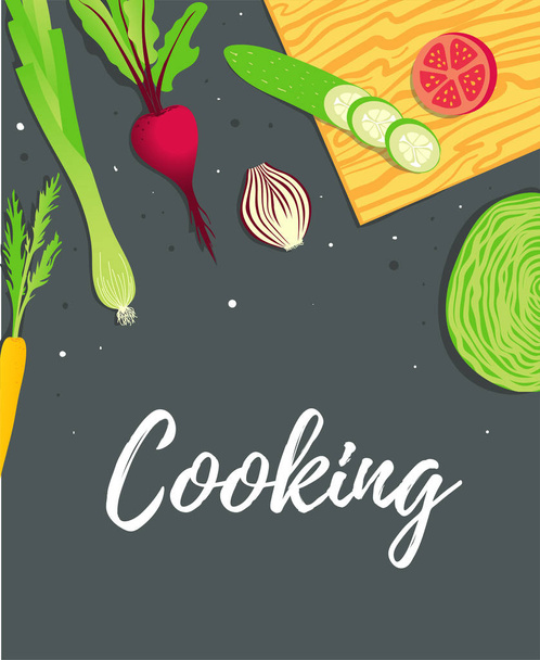 Culinary blog banner template. Food, kitchen and cooking. Recipe of dish. - Vector, Image
