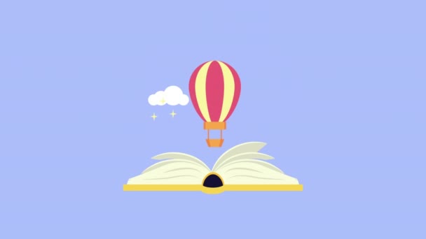 livro de texto conto de fadas com balão de ar quente
 - Filmagem, Vídeo