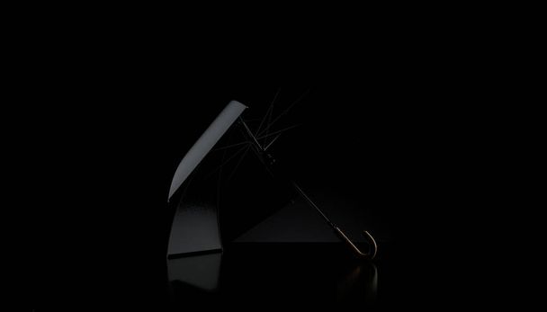 paraguas sobre fondo negro - Foto, imagen