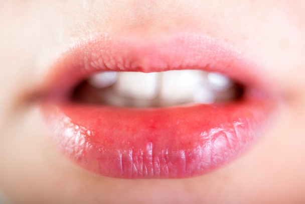 The lips of my beautiful and beloved girlfriend - Foto, afbeelding