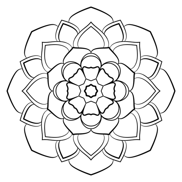 Monochrome mandala. Een herhalend patroon in de cirkel. - Vector, afbeelding