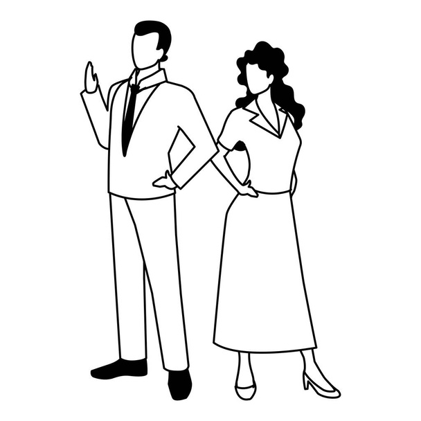 business couple standing on white background - Vektor, kép