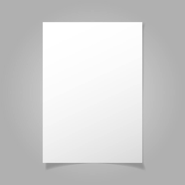 Vector white sheet of paper. Realistic empty paper note, - ベクター画像