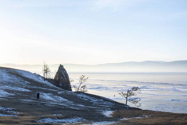 Rock island in Lake Baikal, Russia, landscape photography - Foto, Imagen